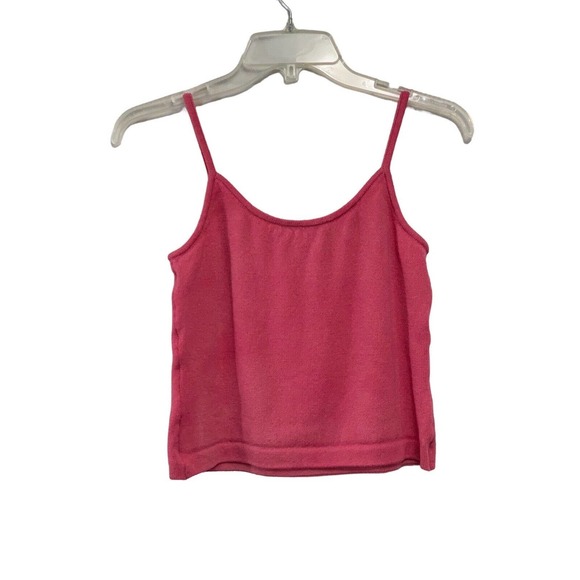 St. John Santana Knit Raspberry Spaghetti Strap Wool Blend Tank Top Size Petite - Picture 2 of 8